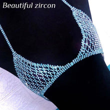 Load image into Gallery viewer, Sexy ladies Rhinestone bra and thong body jewelry  bikini beach romantic crystal bra jewelry accessories Valentine&#39;s Day gift
