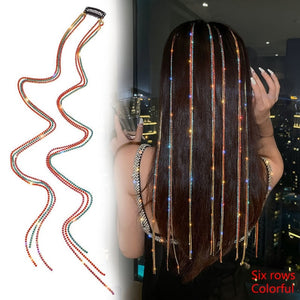Shiny Rhinestone Head Chain Invisible Hairpin Hair Clip Headdress Jewelry Luxury Long Tassel Bride Ornaments Hair Accessories