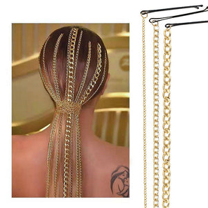 (3 Styles) Hair Chain Jewelry Clips Hair Accessories